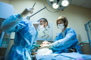 Surgery on the dog in veterinary clinic Surgery on the dog in veterinary clinic